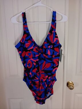 Women's One-Piece Swimsuit in Blue and Red -NWT